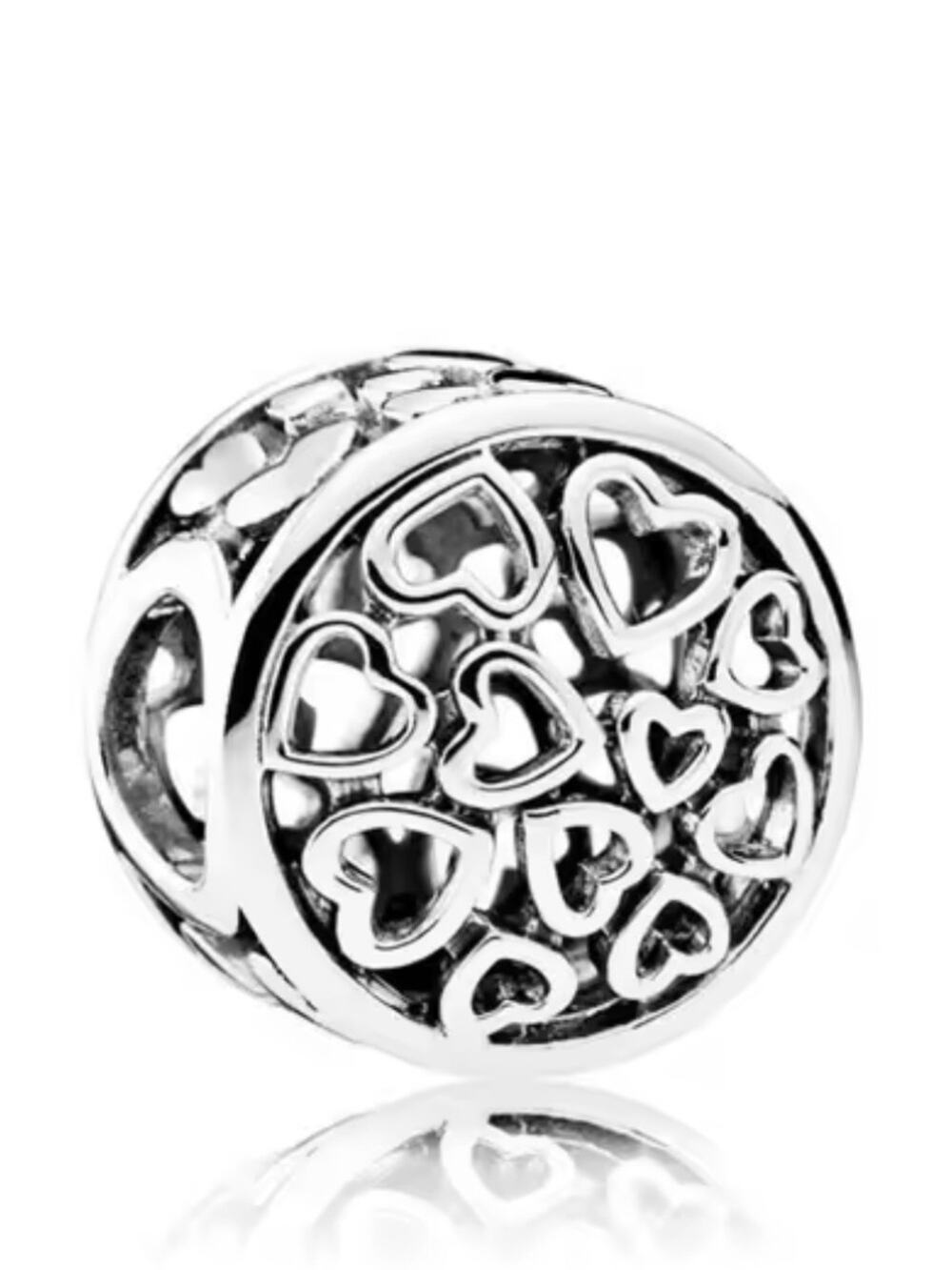 Sterling Silver Loving Sentiments Heart Charm Bead Bracelet